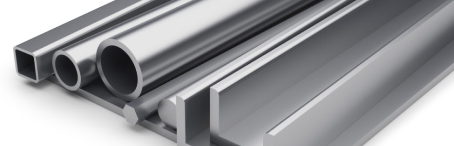 Various metal products stacked.